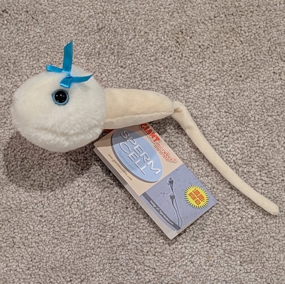 Giant Microbes Sperm Cell Plushie White Reproductive System Educational Toy - Picture 2 of 3